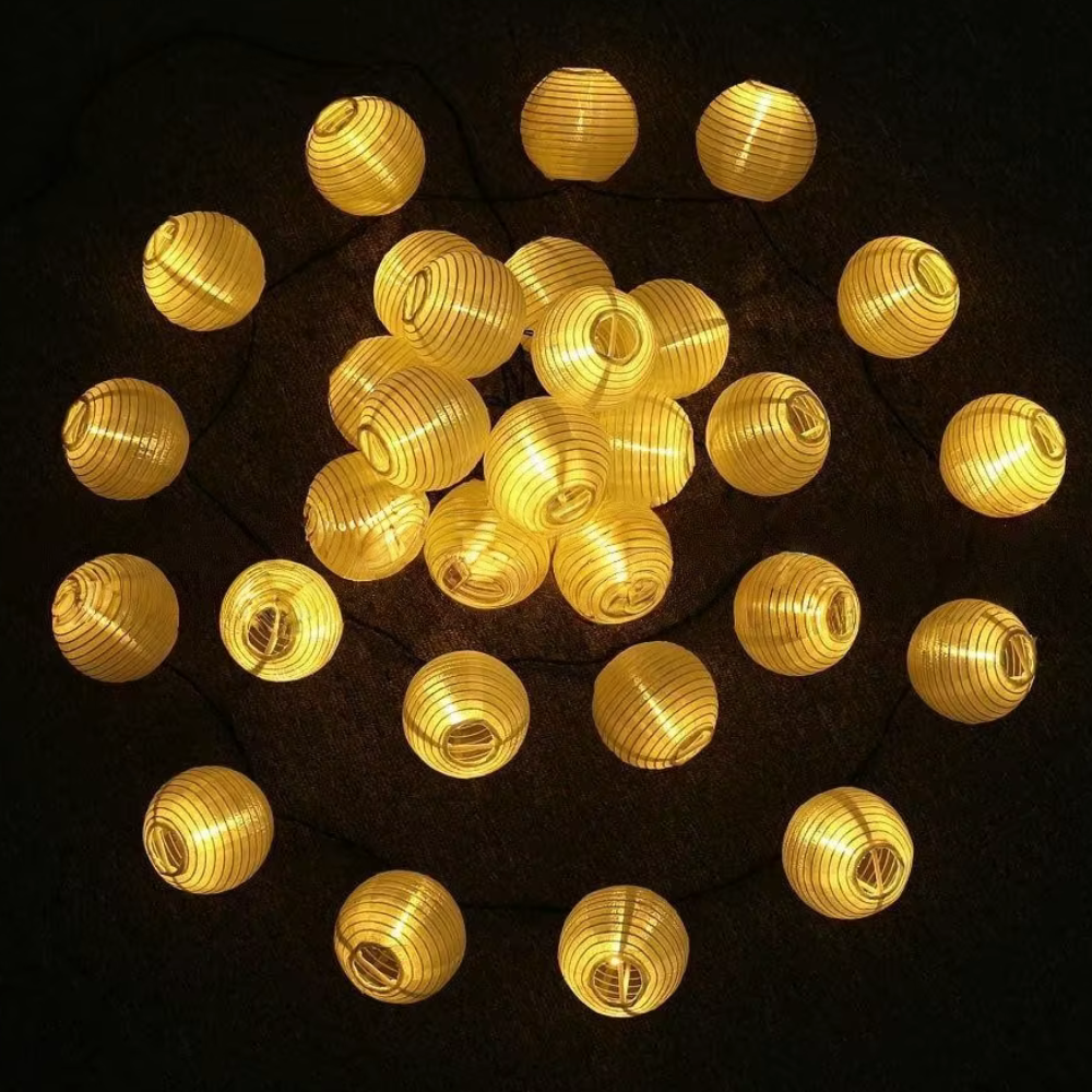 Solar Lantern String Lights | Waterproof Art Deco Patio Lights for Outdoor Decor