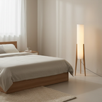 Elegant Walnut Modern Floor Lamp - Nordic Retro Design for Living Room