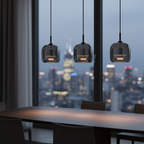 Elegant Glass Pendant Light with Smoked Glass Lampshade for Sophisticated Spaces