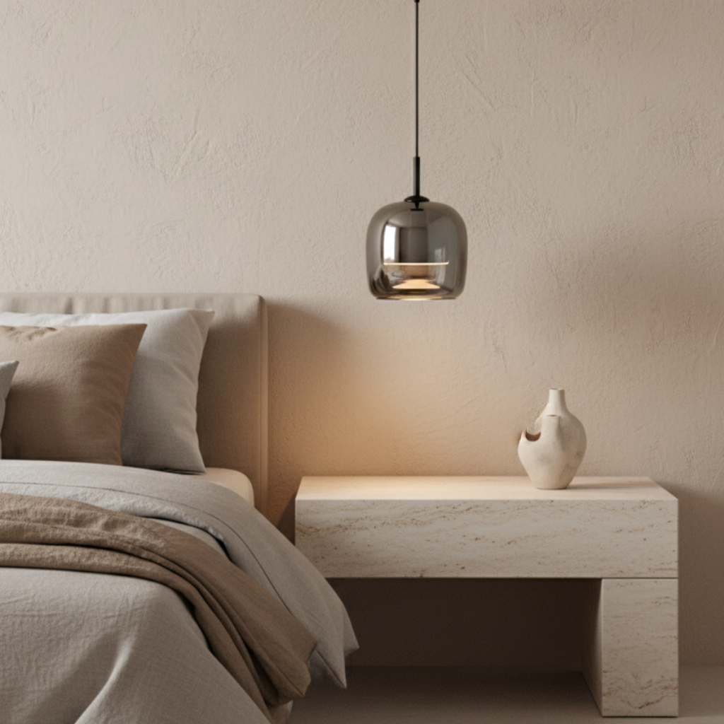 Elegant Glass Pendant Light with Smoked Glass Lampshade for Sophisticated Spaces