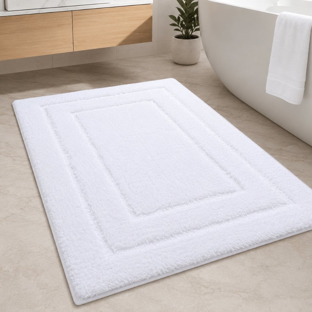 CloudStep Non-Slip Microfiber Bath Mat | Ultra-Absorbent Bathroom Rug for Modern Decor