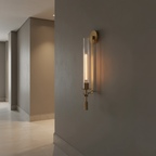 Clarion Modern Wall Sconce - Elegant Fluted Glass & Iron Wall Lights