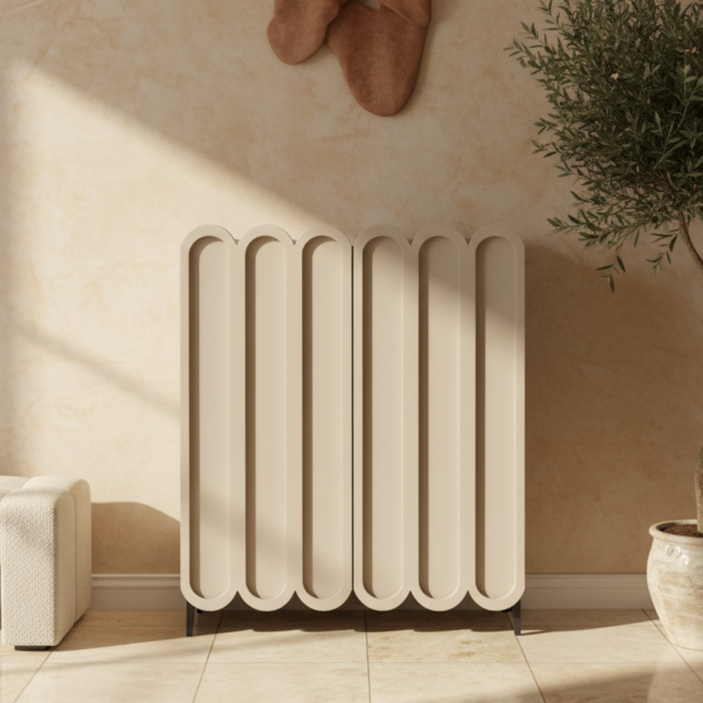 Elegant 4-Tier Shoe Storage Cabinet with Scalloped Edge Design for Entryway