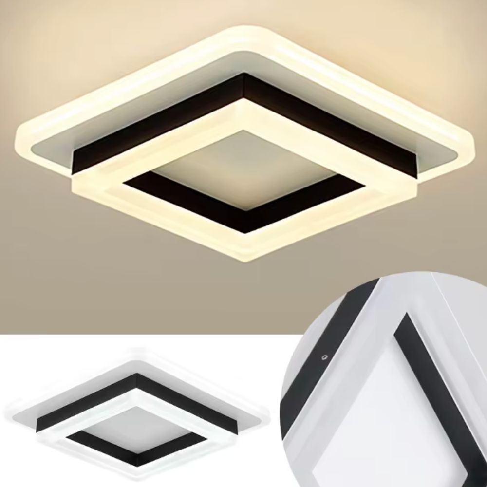 Modern Square Flush Mount Ceiling Light - Energy-Efficient LED Illumination