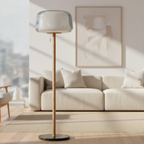 Glasstique | Chic Modern Glass Floor Lamp for Living Room Ambiance
