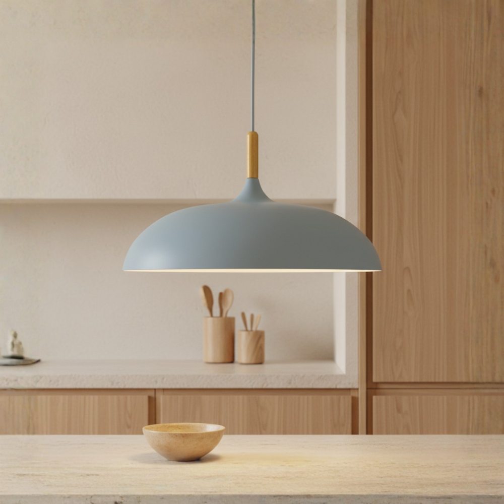 Haft Pendant Light - Scandinavian Kitchen Pendant Lighting with Wood & Iron