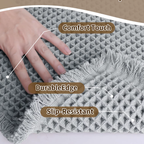 Waffle Super Absorbent Bath Mat | Non-Slip Microfiber Bathroom Rug with Tassels