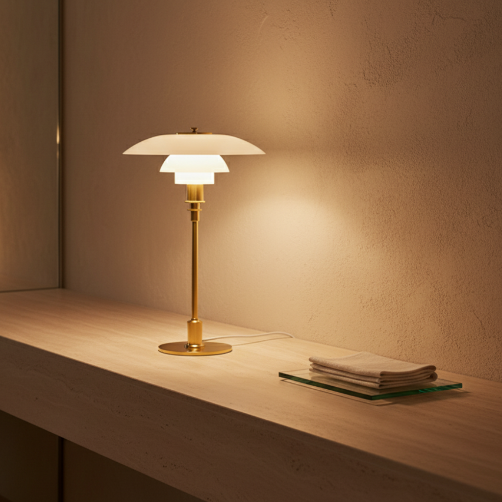 Scandinavian Style Glass Table Lamp - Minimalist LED Bedside & Desk Lighting