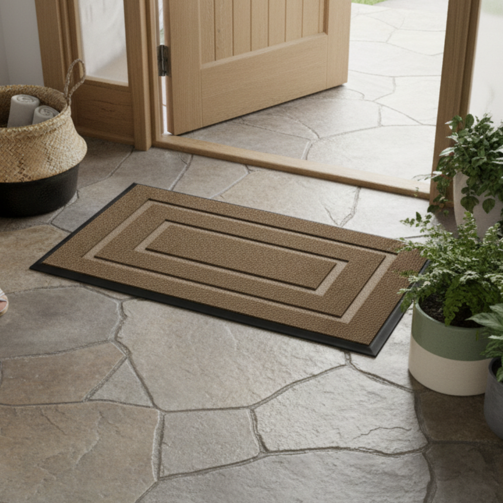 TerraMat - Non-Slip Curved Thread  Outdoor Doormat for Entryways & Patios