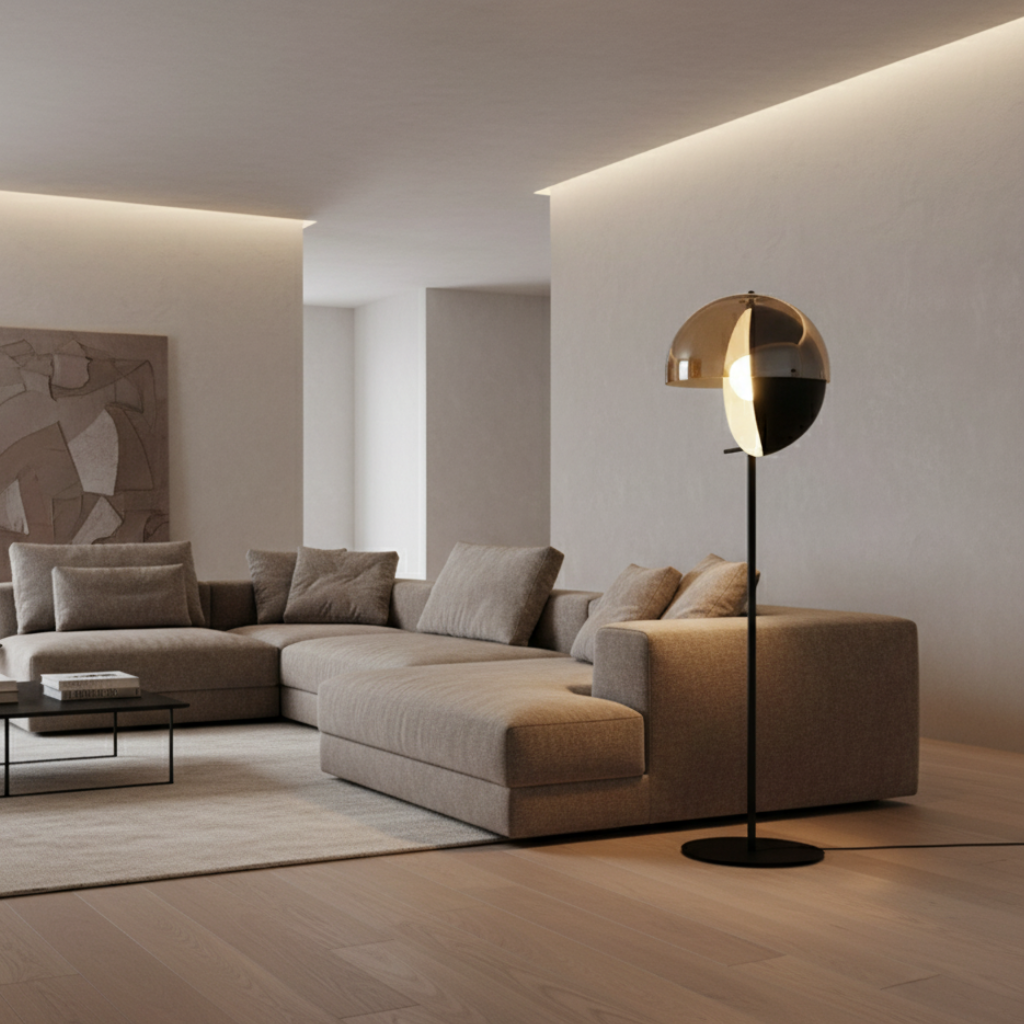 Neralith Soma Modern Floor Lamp - Elegant Glass Standing Lamp for Living Room