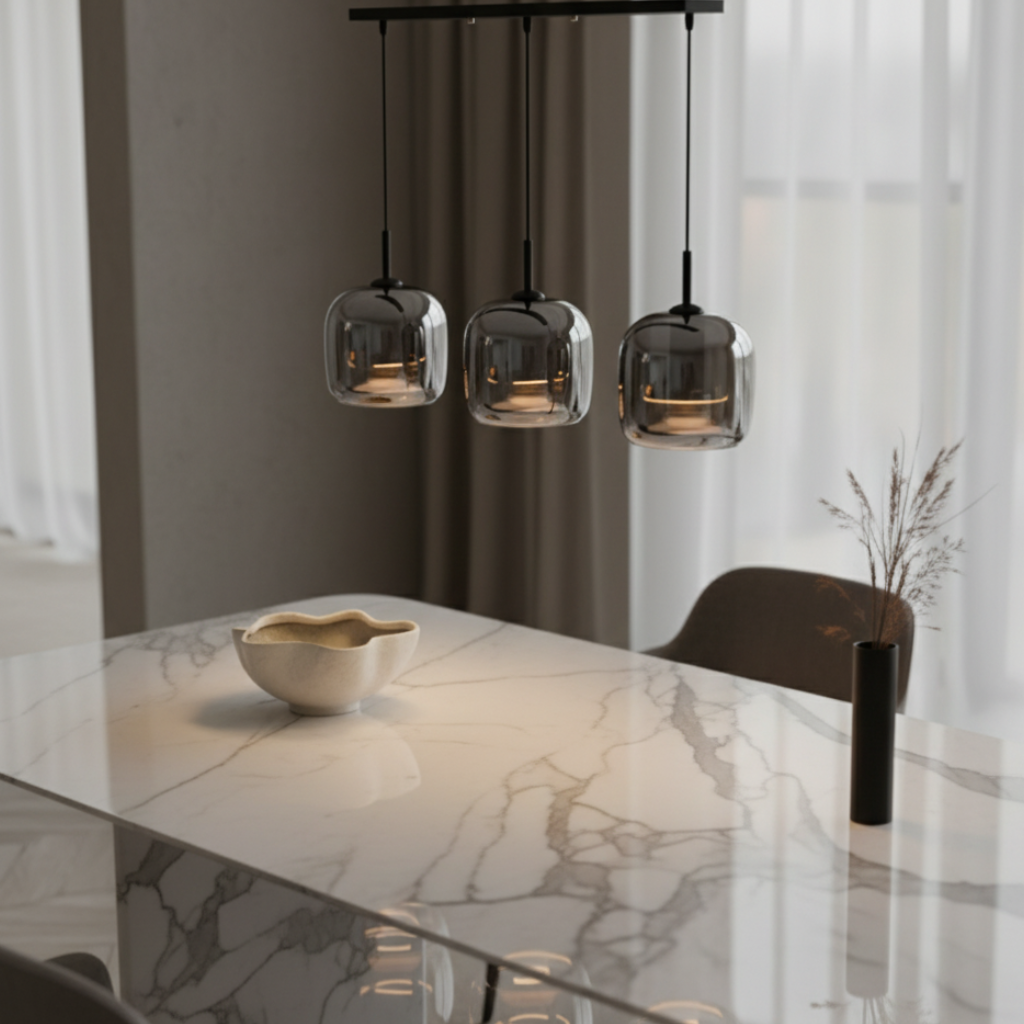 Elegant Glass Pendant Light with Smoked Glass Lampshade for Sophisticated Spaces