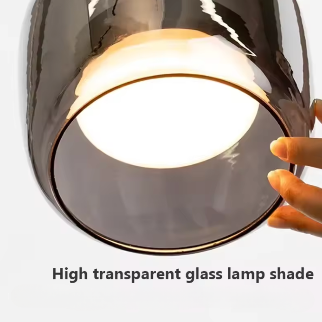 Elegant Glass Pendant Light with Smoked Glass Lampshade for Sophisticated Spaces