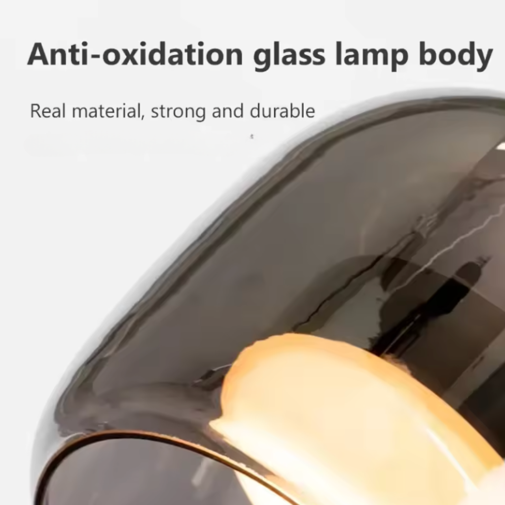 Elegant Glass Pendant Light with Smoked Glass Lampshade for Sophisticated Spaces