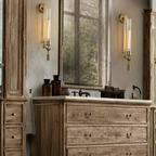 Clarion Modern Wall Sconce - Elegant Fluted Glass & Iron Wall Lights