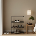 Modern Minimalist 3-Tier Shoe Rack - Durable Iron Shoe Storage Organizer