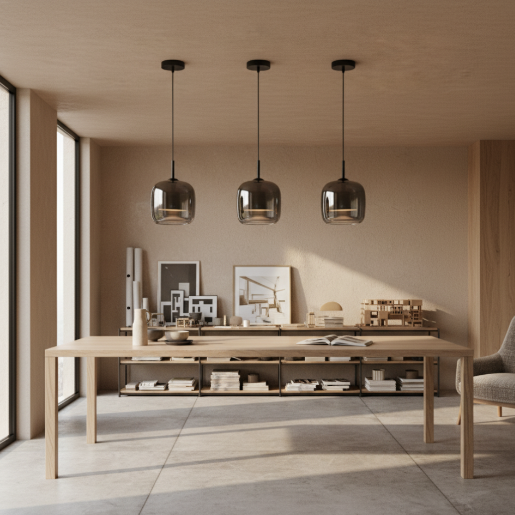 Elegant Glass Pendant Light with Smoked Glass Lampshade for Sophisticated Spaces