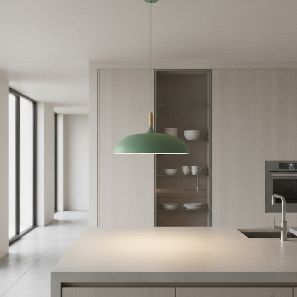 Haft Pendant Light - Scandinavian Kitchen Pendant Lighting with Wood & Iron