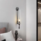Clarion Modern Wall Sconce - Elegant Fluted Glass & Iron Wall Lights