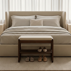 Elegant Shoe Rack Storage Bench - Entryway Shoe Storage with Leather Seating