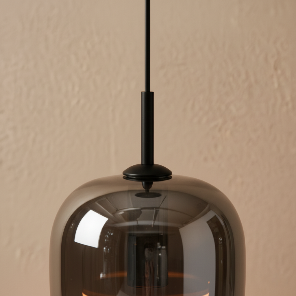 Elegant Glass Pendant Light with Smoked Glass Lampshade for Sophisticated Spaces