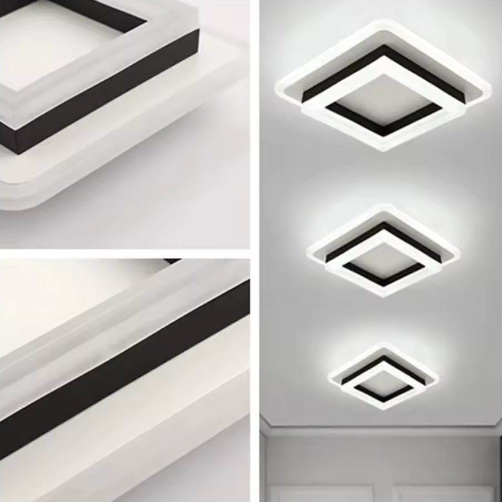 Modern Square Flush Mount Ceiling Light - Energy-Efficient LED Illumination