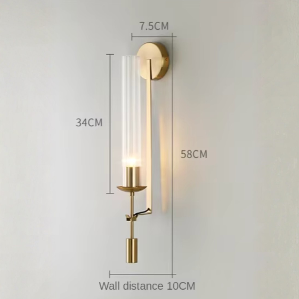 Clarion Modern Wall Sconce - Elegant Fluted Glass & Iron Wall Lights