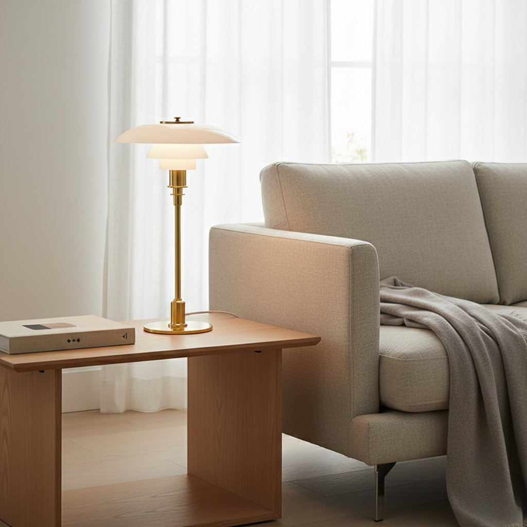 Scandinavian Style Glass Table Lamp - Minimalist LED Bedside & Desk Lighting