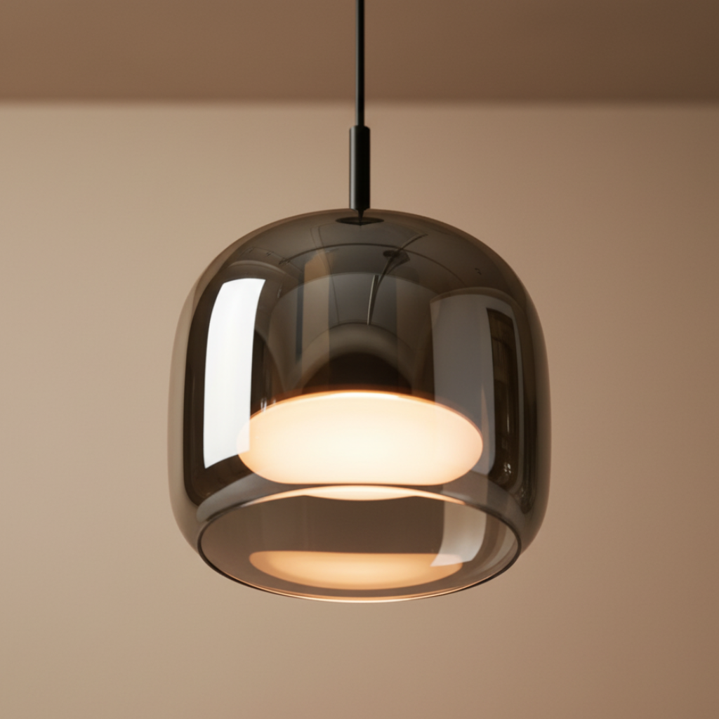 Elegant Glass Pendant Light with Smoked Glass Lampshade for Sophisticated Spaces