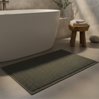 Waffle Super Absorbent Bath Mat | Non-Slip Microfiber Bathroom Rug with Tassels