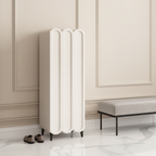 Elegant 4-Tier Shoe Storage Cabinet with Scalloped Edge Design for Entryway