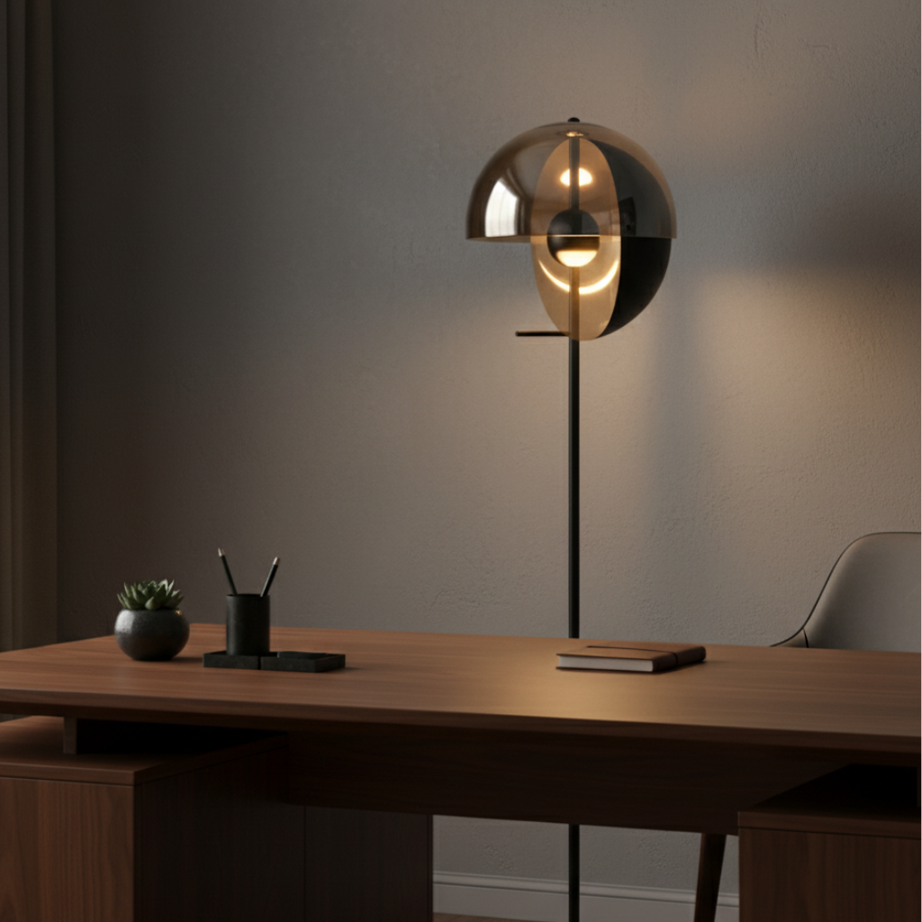 Neralith Soma Modern Floor Lamp - Elegant Glass Standing Lamp for Living Room