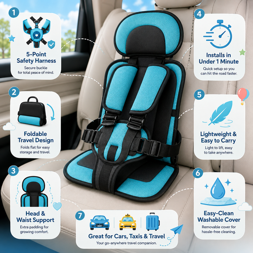 Car Seat Portable Child Travel Safety Harness Booster