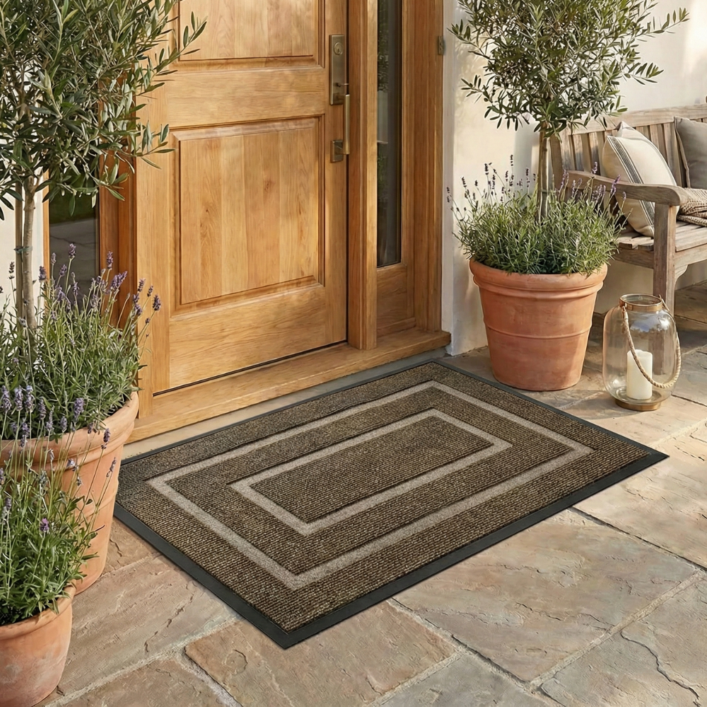 TerraMat - Non-Slip Curved Thread  Outdoor Doormat for Entryways & Patios