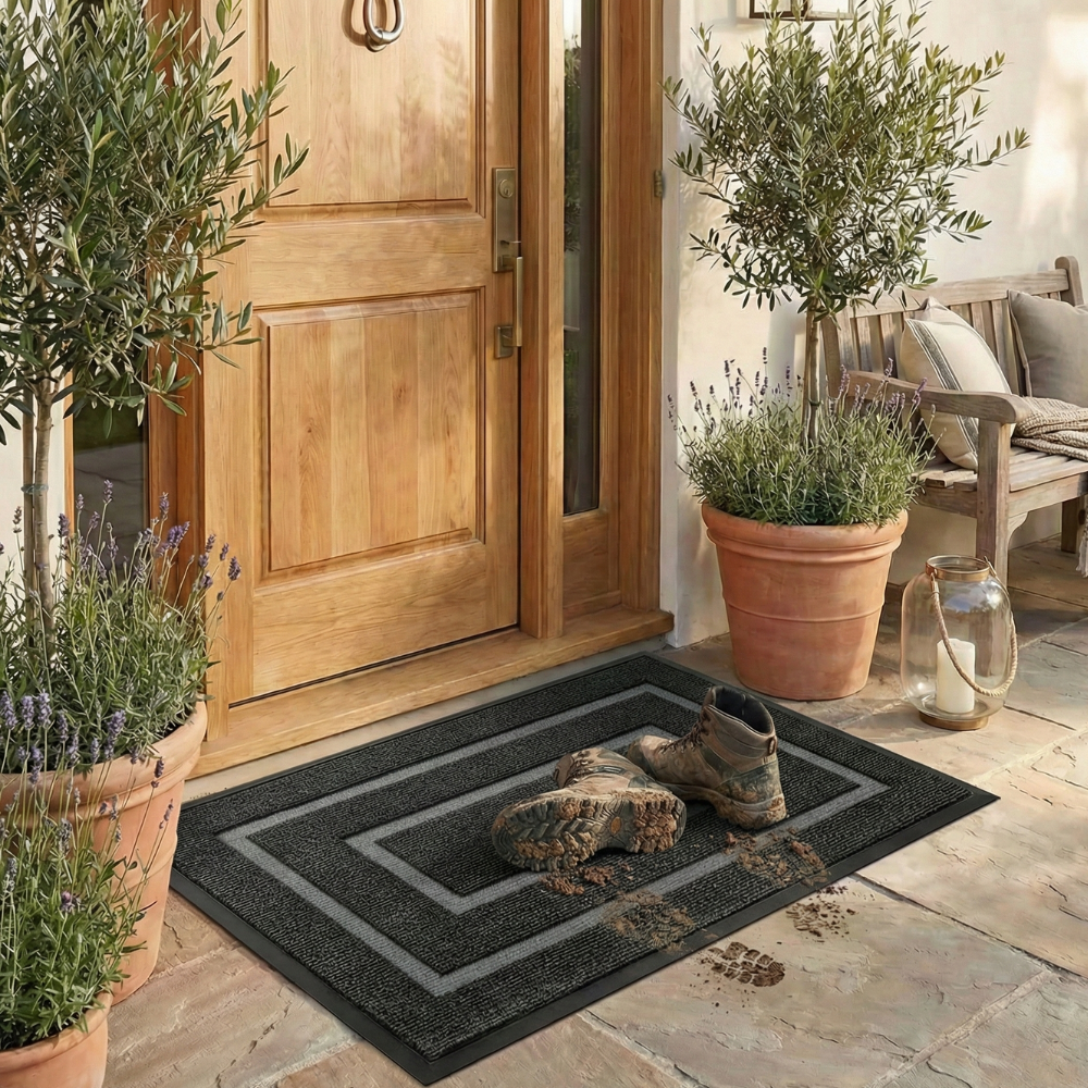 TerraMat - Non-Slip Curved Thread  Outdoor Doormat for Entryways & Patios