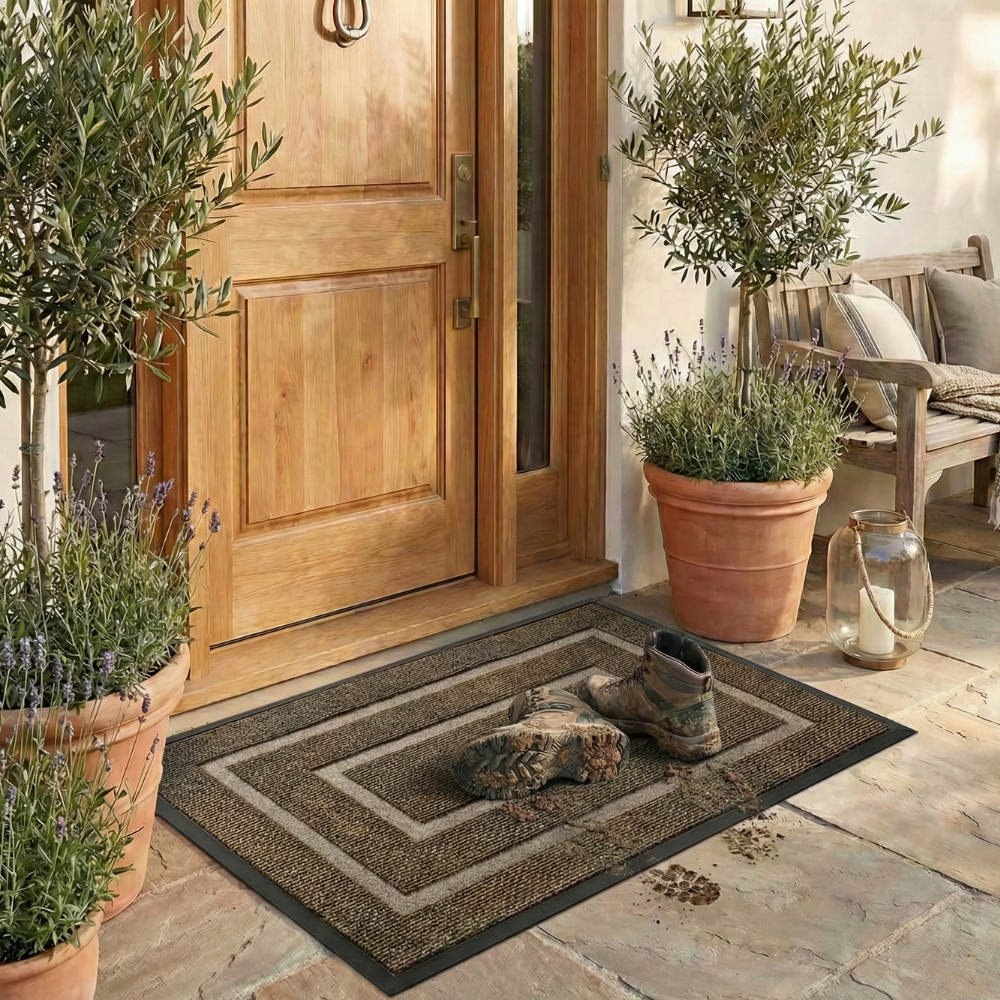 TerraMat - Non-Slip Curved Thread  Outdoor Doormat for Entryways & Patios