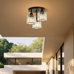 Elegant Crystal Semi Flush Ceiling Light for Bedroom & Living Room