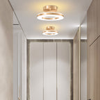 Elegant Modern Flush Mount Ceiling Light - Gold Iron LED Fixture