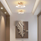 Elegant Modern Flush Mount Ceiling Light - Gold Iron LED Fixture