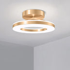 Elegant Modern Flush Mount Ceiling Light - Gold Iron LED Fixture