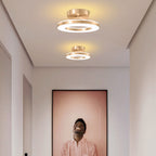 Elegant Modern Flush Mount Ceiling Light - Gold Iron LED Fixture