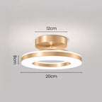Elegant Modern Flush Mount Ceiling Light - Gold Iron LED Fixture