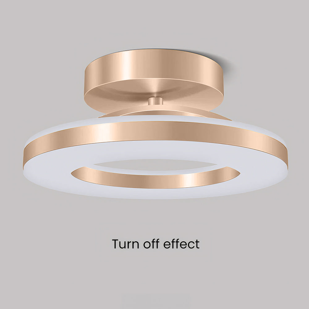 Elegant Modern Flush Mount Ceiling Light - Gold Iron LED Fixture