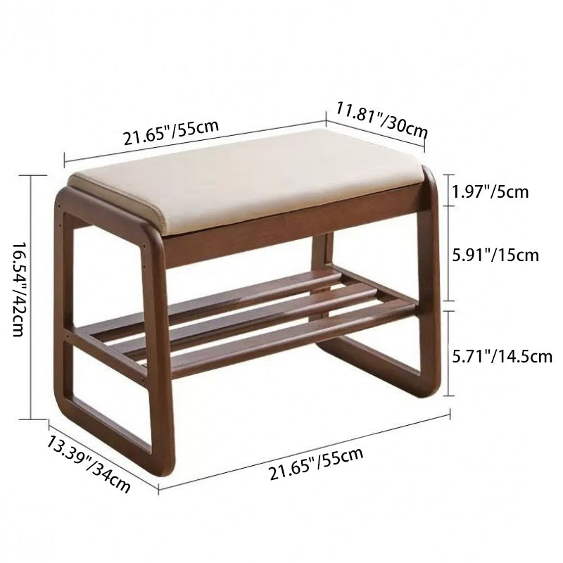 Elegant Shoe Rack Storage Bench - Entryway Shoe Storage with Leather Seating