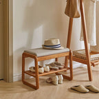 Elegant Shoe Rack Storage Bench - Entryway Shoe Storage with Leather Seating