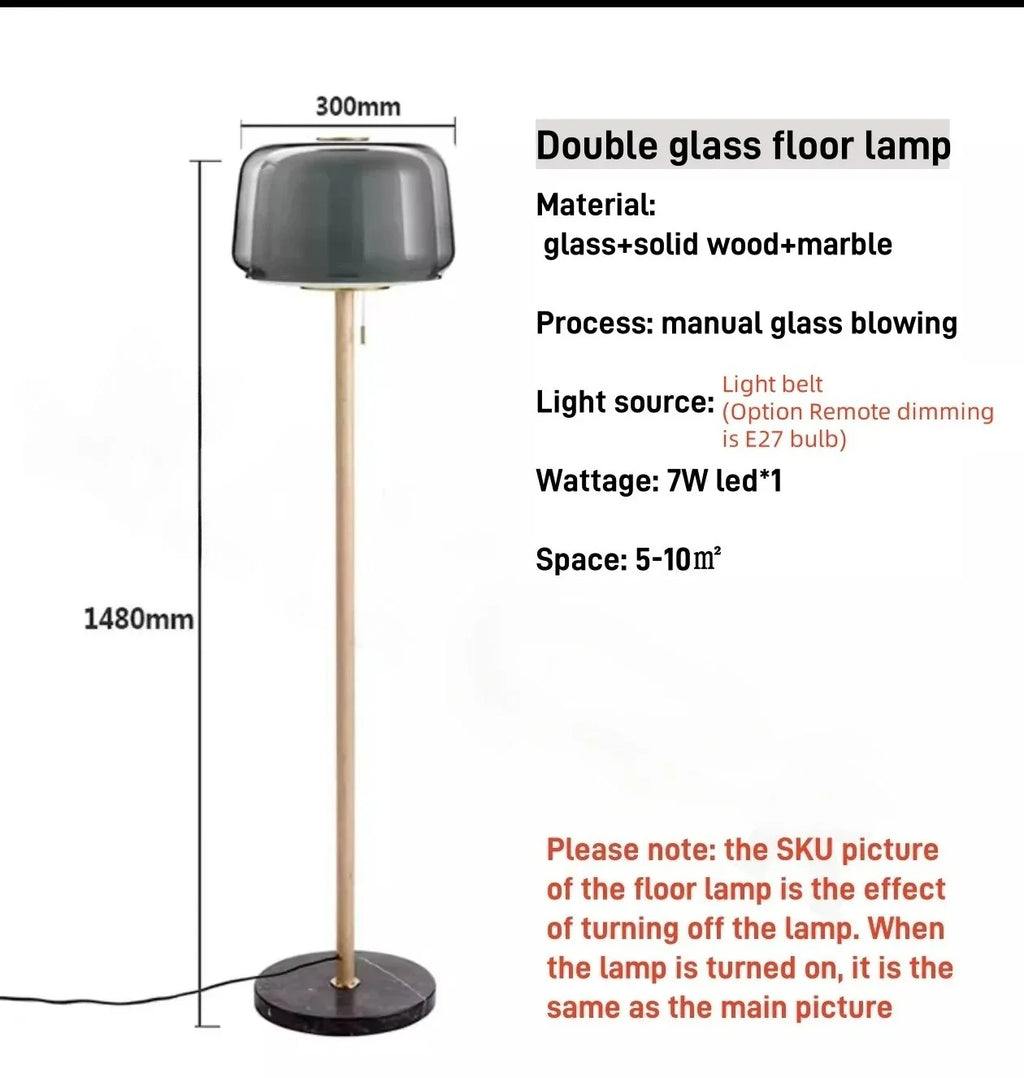 Glasstique | Chic Modern Glass Floor Lamp for Living Room Ambiance