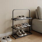 Modern Minimalist 3-Tier Shoe Rack - Durable Iron Shoe Storage Organizer