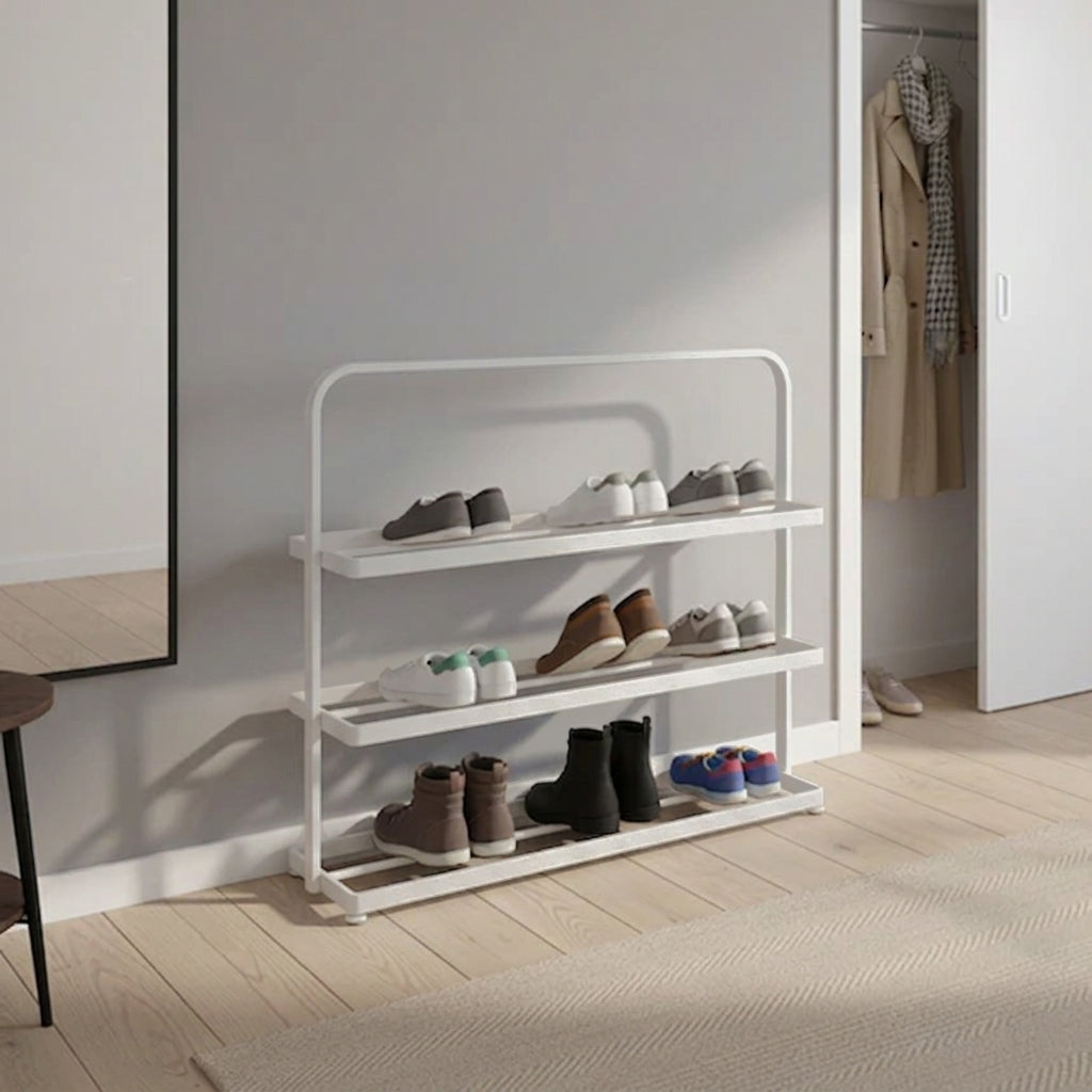 Modern Minimalist 3-Tier Shoe Rack - Durable Iron Shoe Storage Organizer