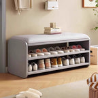 Modern Minimalist Shoe Rack Bench with Two-Tier Shoe Storage for Entryway