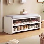 Modern Minimalist Shoe Rack Bench with Two-Tier Shoe Storage for Entryway