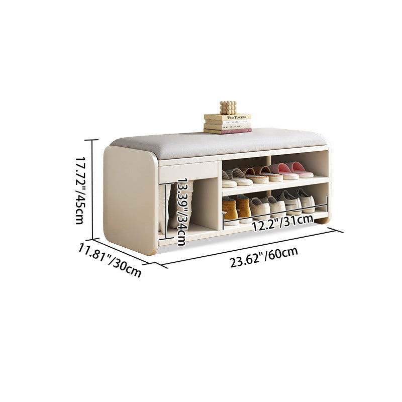 Modern Minimalist Shoe Rack Bench with Two-Tier Shoe Storage for Entryway